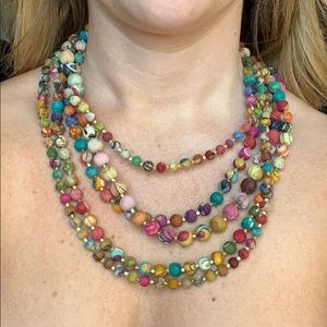 Boho style multi colored necklace